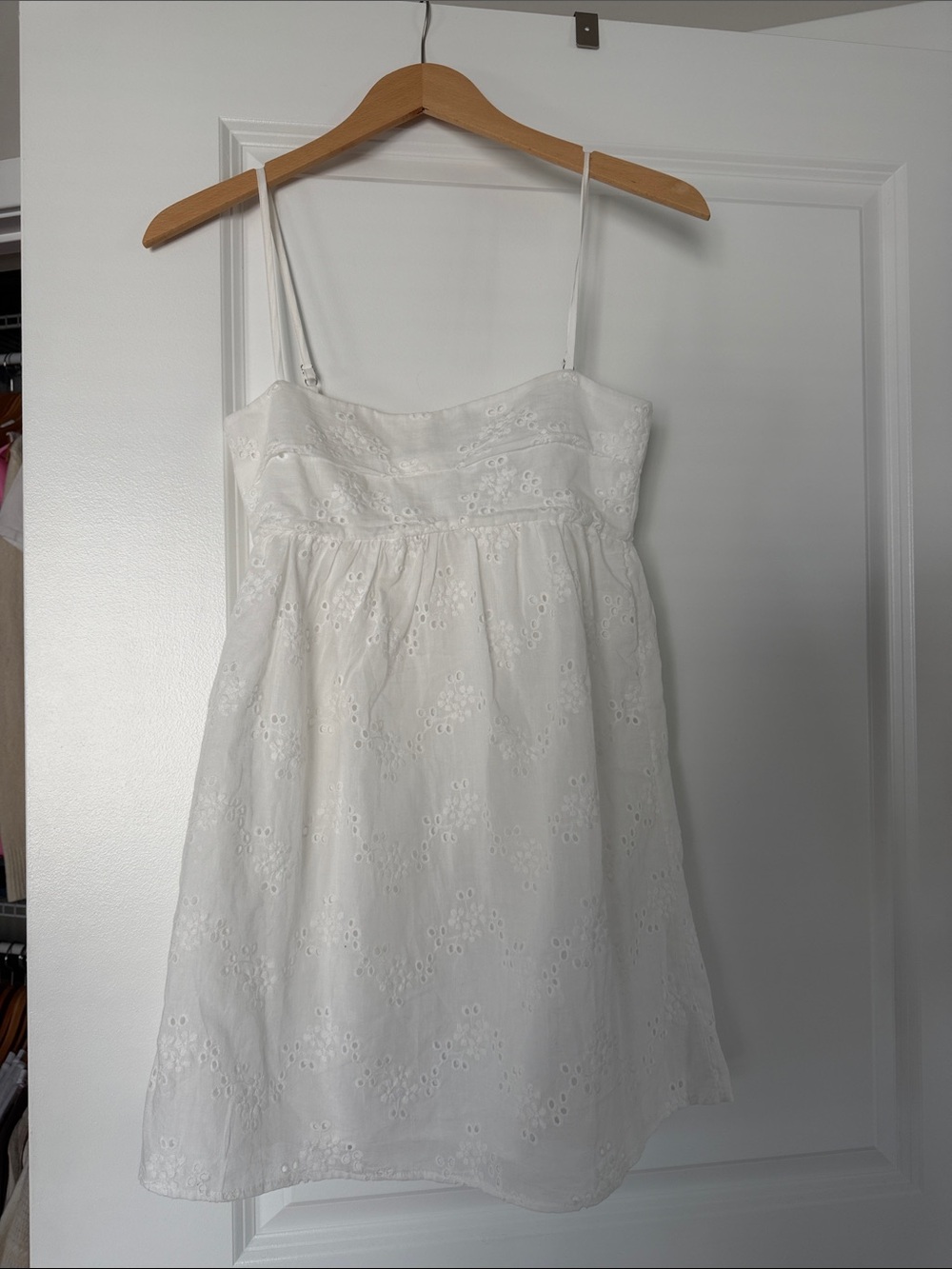 Princess Polly White Eyelet Spaghetti-Strap Dress